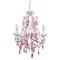 Tadpoles Mini 4-Bulb Vintage Chandelier - Pink Sapphire | 14" x 14" x 17" | Plug-In or Hardwired | Uses Four 25-Watt E12 Candelabra Bulbs | Faux Crystal Chandelier with Acrylic & Glass Beads